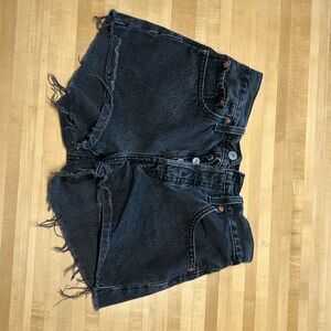 Levi’s 501 original fit high rise women’s jean shorts.
